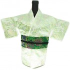 Kimono Wine Bottle Cover Japanese Woman Attire Green Lite Green Vine