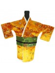 Kimono Wine Bottle Cover Japanese Woman Attire Green Orange Floral