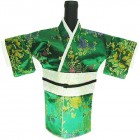 Kimono Wine Bottle Cover Japanese Woman Attire Lite Green Green Floral