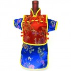 Men Kaisan Wine Bottle Cover Chinese Men Attire Red Floral Blue Vine