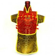 Men Kaisan Wine Bottle Cover Chinese Men Attire Red Fortune Gold Fortune