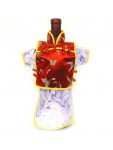 Men Kaisan Wine Bottle Cover Chinese Men Attire Red Butterfly Lite Violet Vine