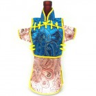Men Kaisan Wine Bottle Cover Chinese Men Attire Turquoise Phoenix Pink Phoenix