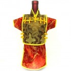 Men Kaisan Wine Bottle Cover Chinese Men Attire Golden Phoenix Red Fortune Cloud