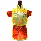 Men Kaisan Wine Bottle Cover Chinese Men Attire Yellow Peony Red Phoenix