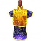 Men Kaisan Wine Bottle Cover Chinese Men Attire Orange Floral Violet Floral