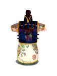 Men Kaisan Wine Bottle Cover Chinese Men Attire Blue Floral Yellow Floral
