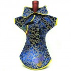 Kaisan Wine Bottle Cover Chinese Woman Attire Blue Fortune Cloud