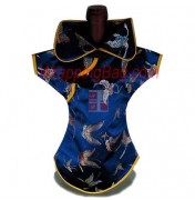 Kaisan Wine Bottle Cover Chinese Woman Attire Blue Butterfly