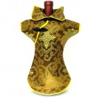 Kaisan Wine Bottle Cover Chinese Woman Attire Golden Fortune Cloud
