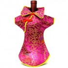 Kaisan Wine Bottle Cover Chinese Woman Attire Pink Fortune Cloud