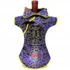 Kaisan Wine Bottle Cover Chinese Woman Attire Violet Fortune Cloud