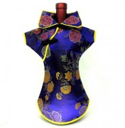 Kaisan Wine Bottle Cover Chinese Woman Attire Violet Peony