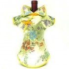 Kaisan Wine Bottle Cover Chinese Woman Attire Yellow Floral