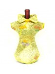 Kaisan Wine Bottle Cover Chinese Woman Attire Yellow Fortune Cloud