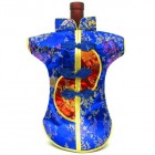 Kaisan-Moon Wine Bottle Cover Chinese Woman Attire Red Blue Floral