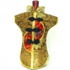 Kaisan-Moon Wine Bottle Cover Chinese Woman Attire Red Golden Fortune Cloud