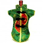 Kaisan-Moon Wine Bottle Cover Chinese Woman Attire Red Green Phoenix 