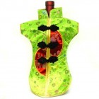 Kaisan-Moon Wine Bottle Cover Chinese Woman Attire Red Light Green Floral 