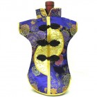 Kaisan-Moon Wine Bottle Cover Chinese Woman Attire Golden Lavender Peony