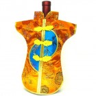 Kaisan-Moon Wine Bottle Cover Chinese Woman Attire Turquoise Orange Peony
