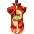 Kaisan-Moon Wine Bottle Cover Chinese Woman Attire Light Green Red Dragonfly